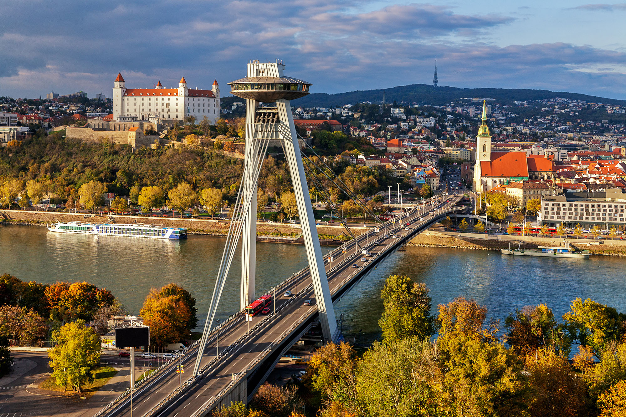 Bratislava's Castle and Bridge skyline