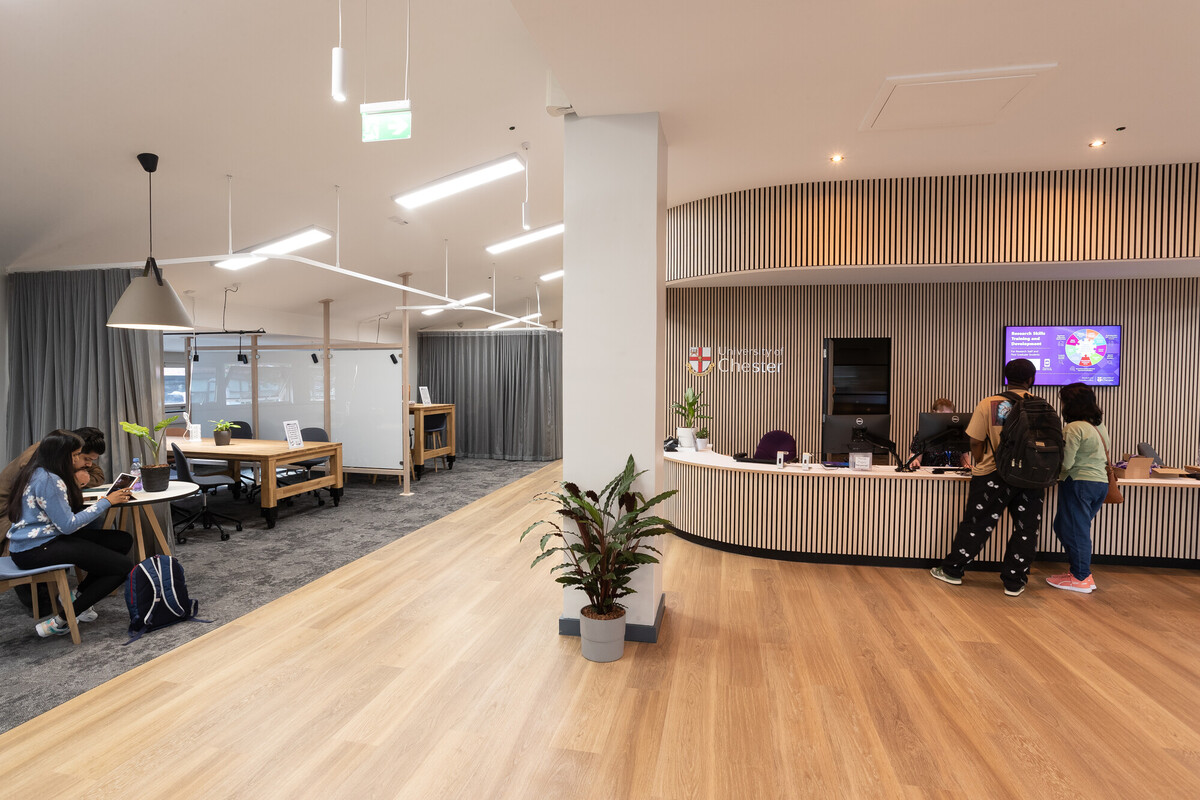 Seaborne library, seating and reception area.