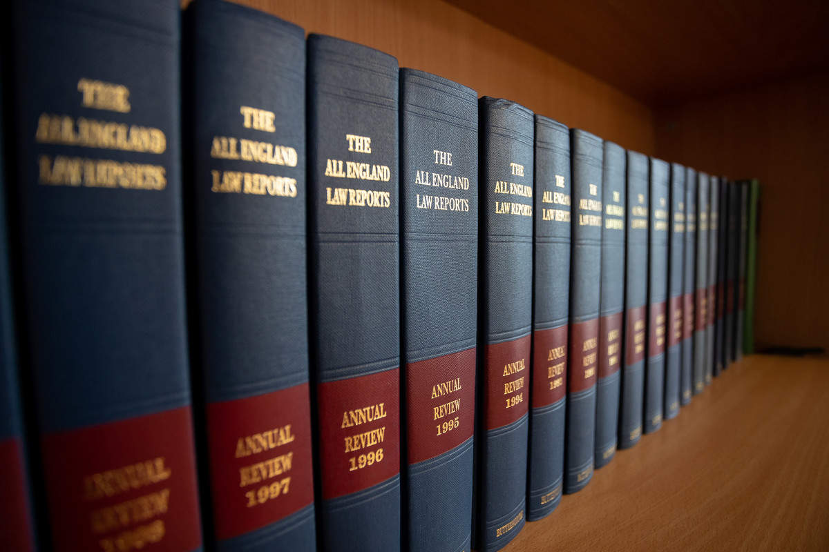 law llb books on shelf
