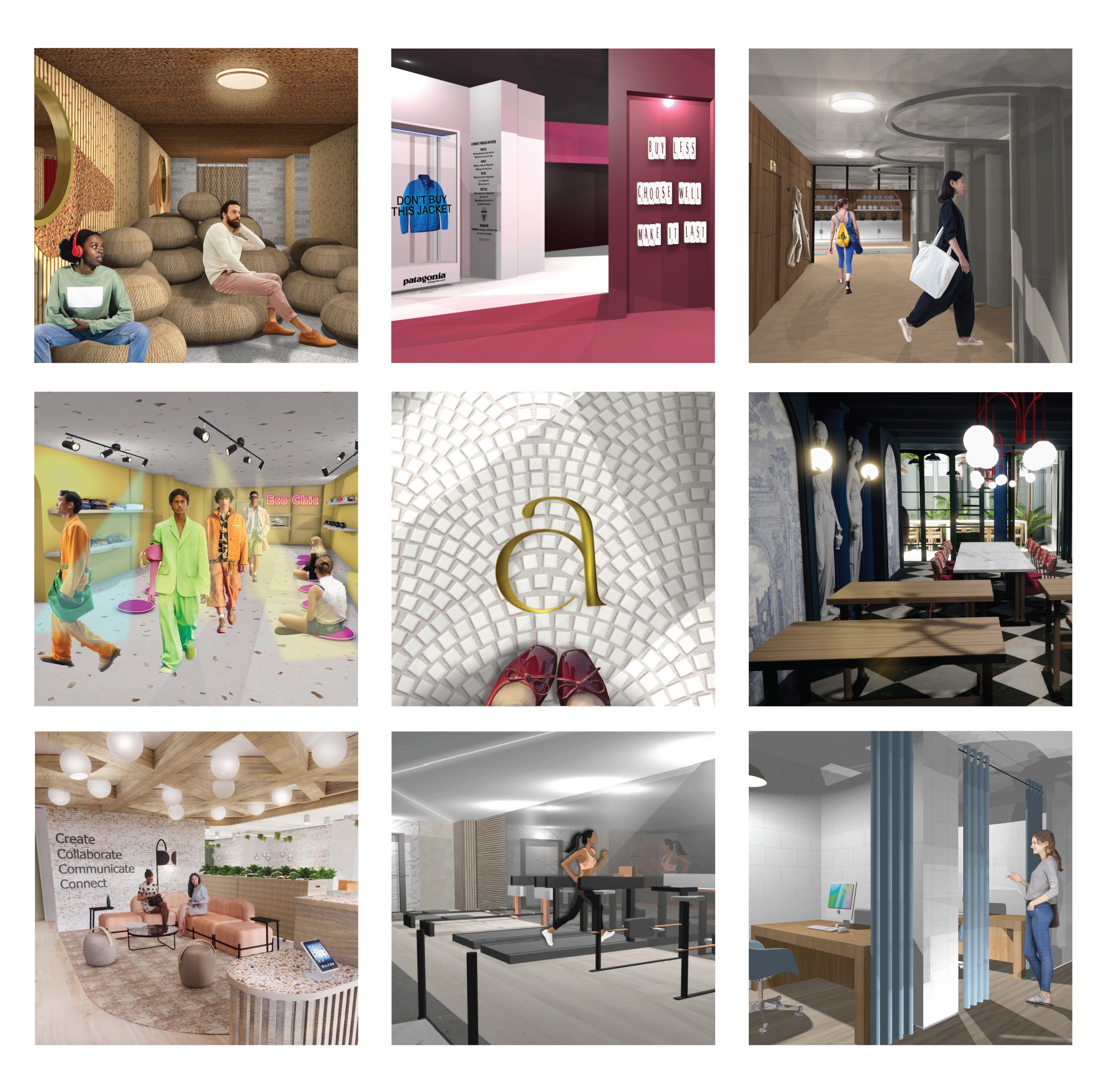 A selection of the students' designs.