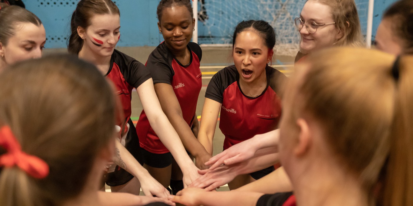 Female University of Chester Sports team just about to start a match