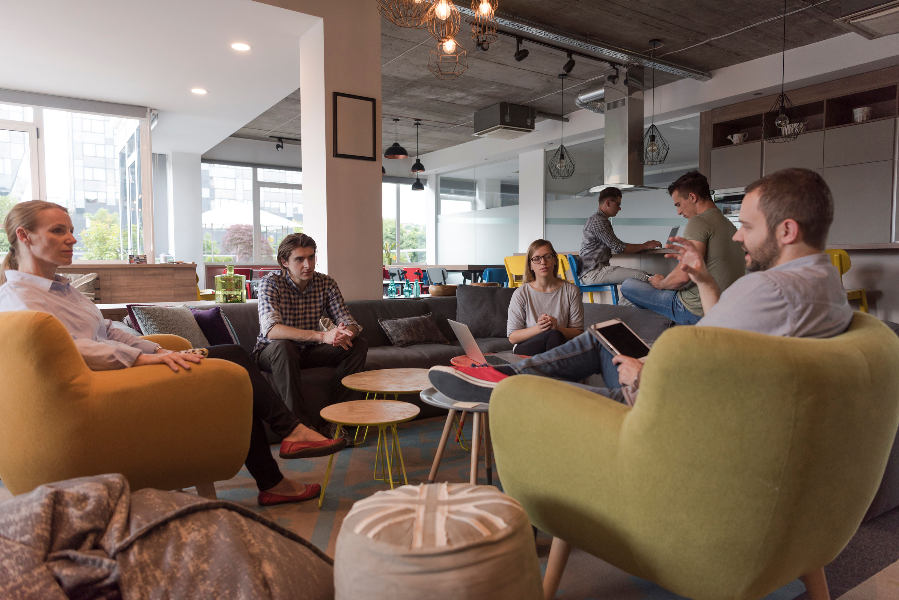 Team meeting and brainstorming.